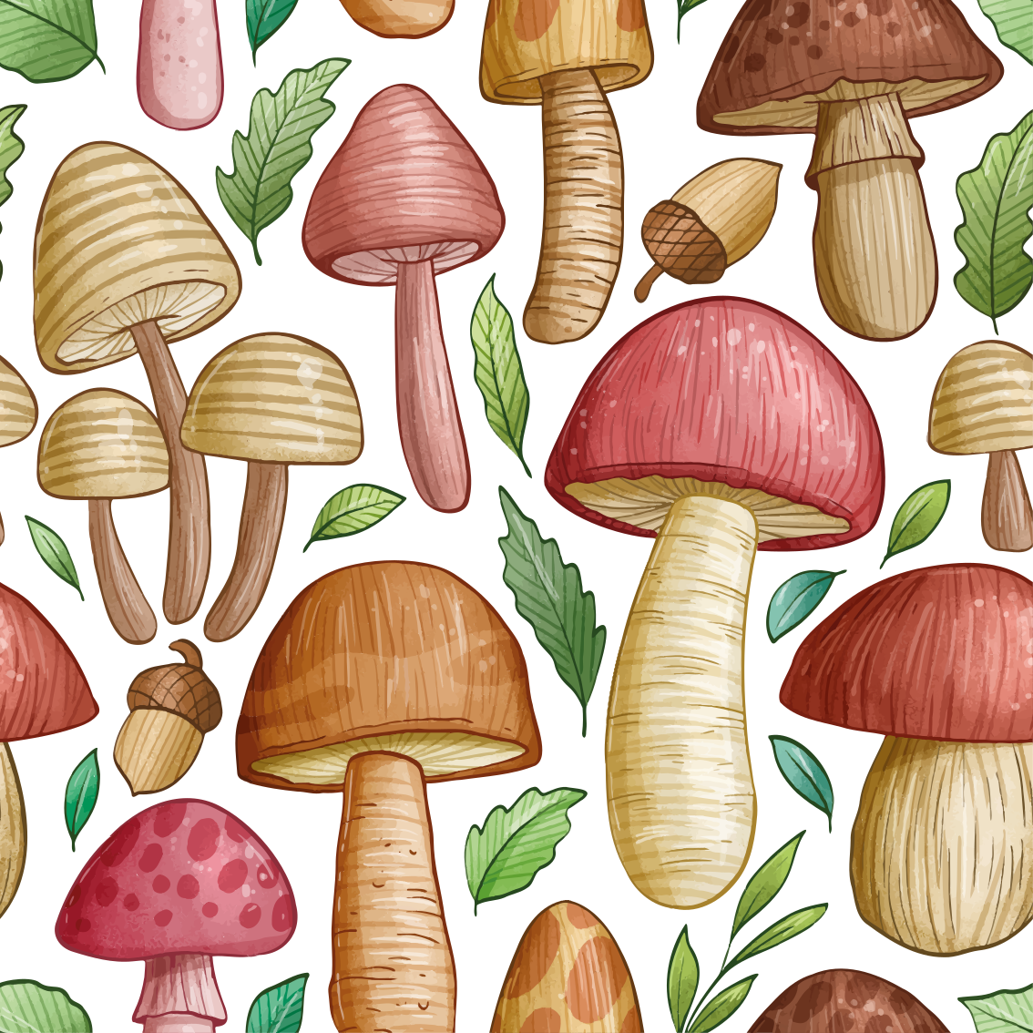 Floral vinyl rug with vibrant mushroom design - TenStickers