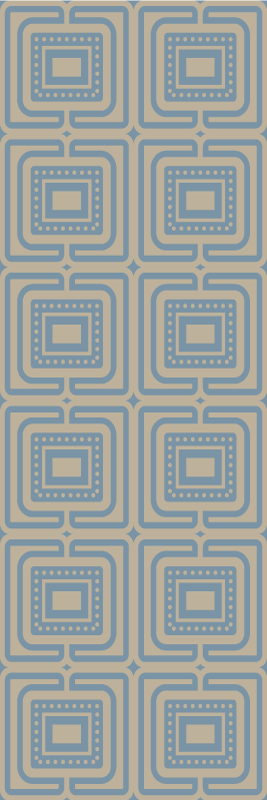 Bronze and dark blue squares texture bedroom vinyl rug - TenStickers
