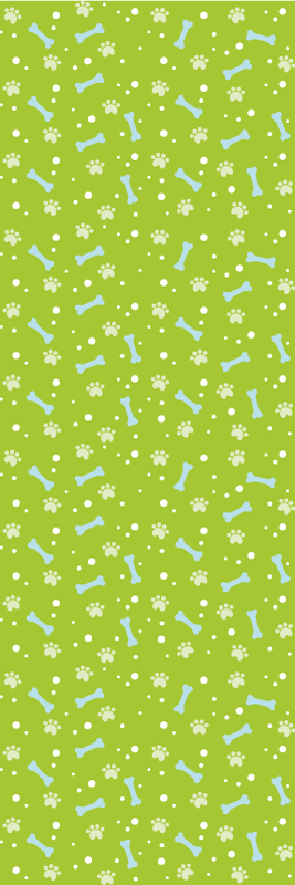 Bedroom vinyl rug with amazing blue and green dog paws - TenStickers
