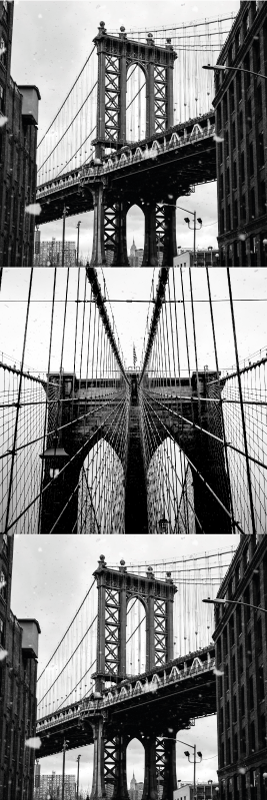 Bedroom vinyl rug brooklyn bridge collage design - TenStickers