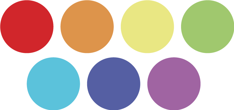 Geometric vinyl rug in vibrant rainbow dots - TenStickers