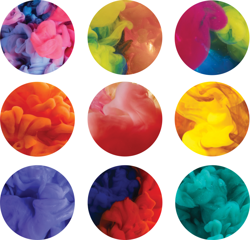Geometric vinyl rug colorful smoke stickers set - TenStickers