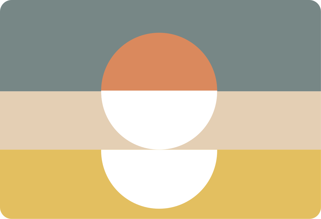Geometric vinyl rug with striped circle flag design - TenStickers
