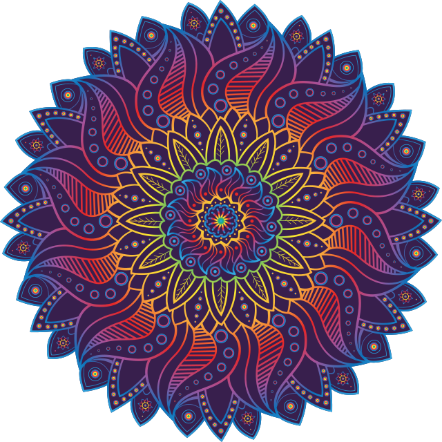 Geometric vinyl rug in rainbow mandala design - TenStickers