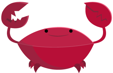 Kids vinyl rug with red smiling crab design - TenStickers