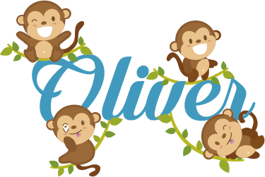 Kids vinyl rug monkey-themed vinyl rug - TenStickers