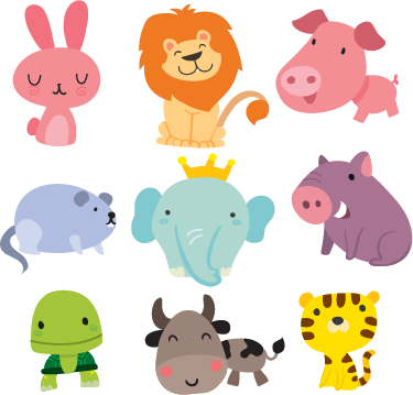 Kids vinyl rug animal stickers - TenStickers