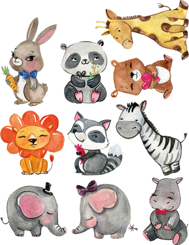 Kids vinyl rug jungle animal stickers - TenStickers