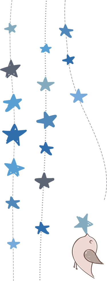 Kids vinyl rug blue stars and bird - TenStickers