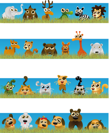 Kids vinyl rug with animal stripes - TenStickers