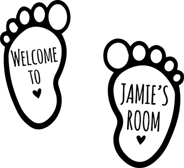 Kids vinyl rug personalized with baby's name - TenStickers