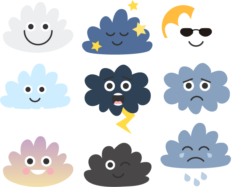 Kids vinyl rug smiling cloud design - TenStickers