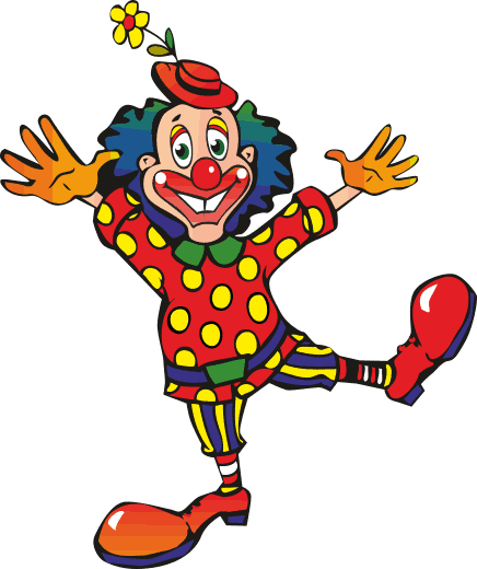 Kids vinyl rug dancing colorful clown - TenStickers