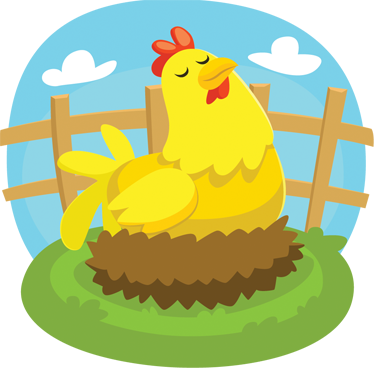 Kids vinyl rug laying hen design for playtime - TenStickers