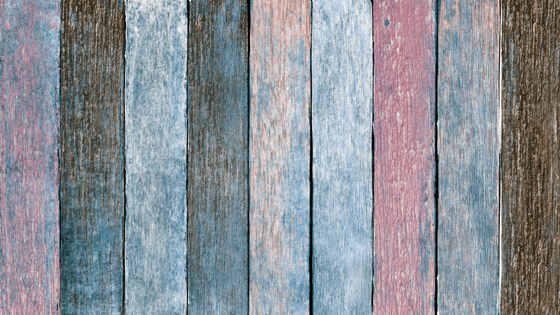 Bedroom vinyl rug with rustic colorful wood design - TenStickers