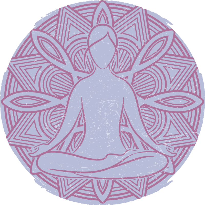 Bedroom vinyl rug with yoga lotus flower design - TenStickers