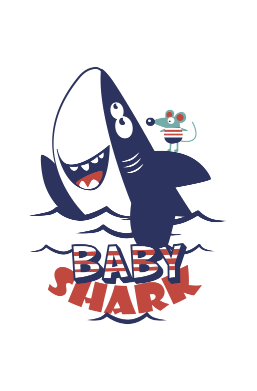Kids vinyl rug baby shark - TenStickers