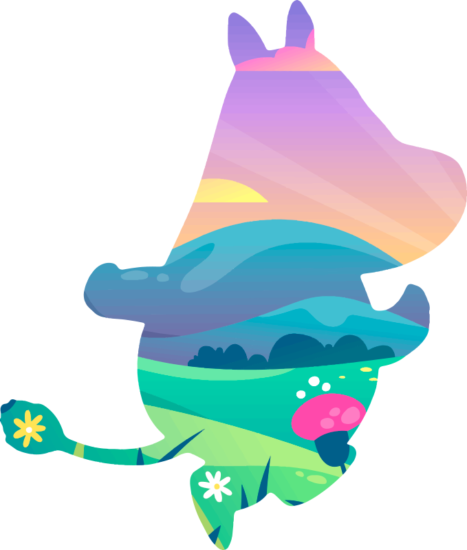 Kids vinyl rug moomin world design - TenStickers
