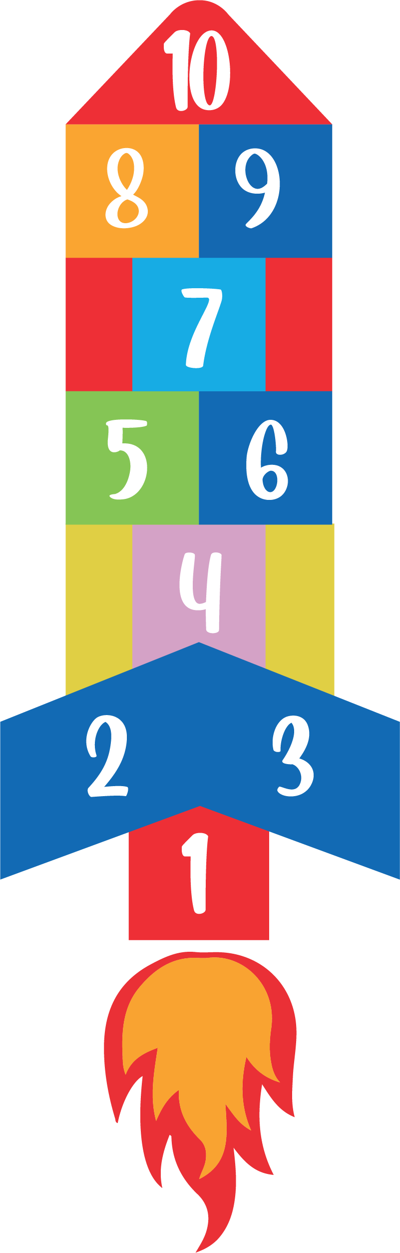 Gaming vinyl rug rocket hopscotch - TenStickers