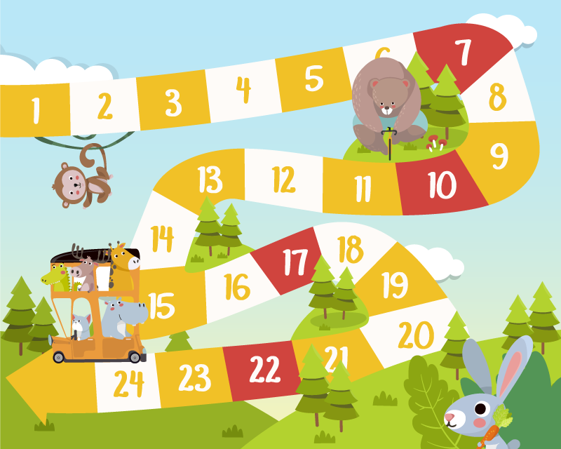 Gaming vinyl rug wildlife board game design - TenStickers