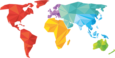 World map vinyl rug geometric wall mural - TenStickers