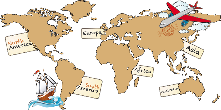 World map vinyl rug world map continents english - TenStickers