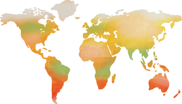 World map vinyl rug in warm color tones - TenStickers