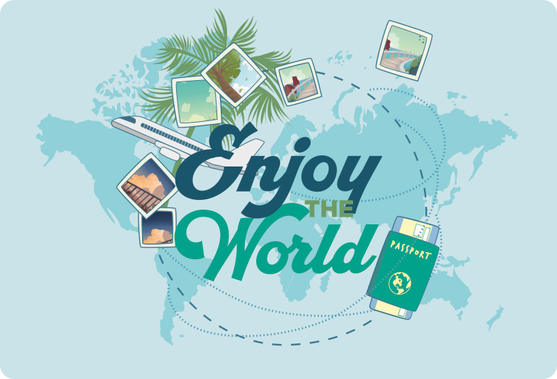 World map vinyl rug explore the globe - TenStickers