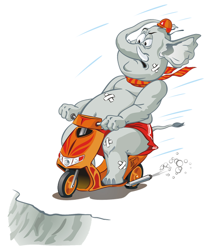 Kids vinyl rug elephant on a motorcycle - TenStickers