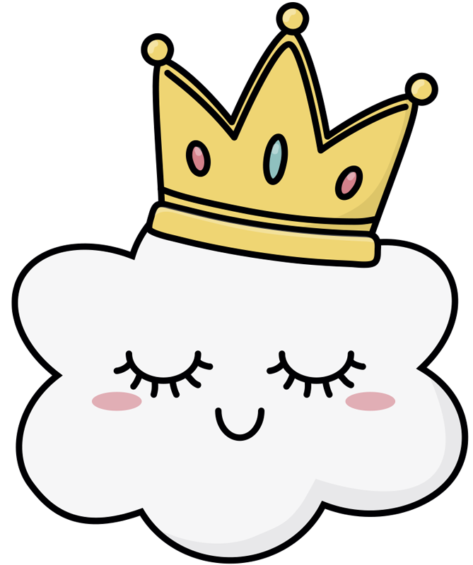 Kids vinyl rug crowned clouds - TenStickers