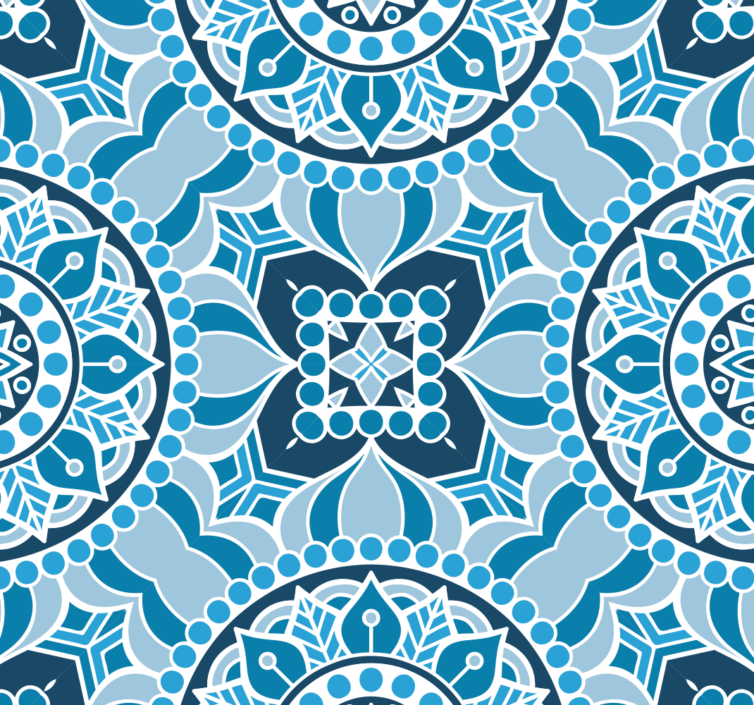 Bathroom vinyl rug in mandala style design - TenStickers