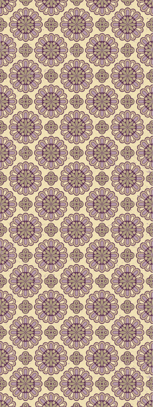 Bathroom vinyl rug in purple ethnic mandala style - TenStickers
