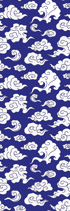 Bathroom vinyl rug with white clouds on blue background - TenStickers