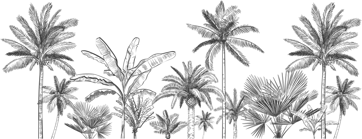 Bathroom vinyl rug with tropical tree design - TenStickers