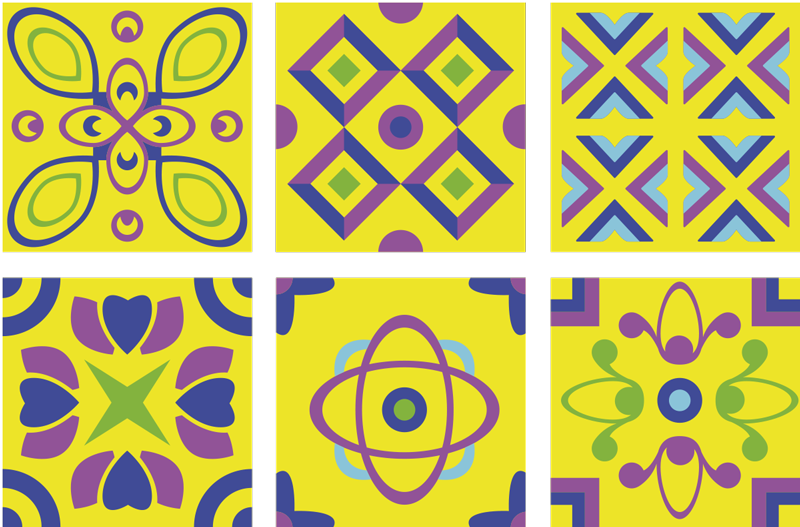Psychedelic symmetries kitchen vinyl rug - TenStickers