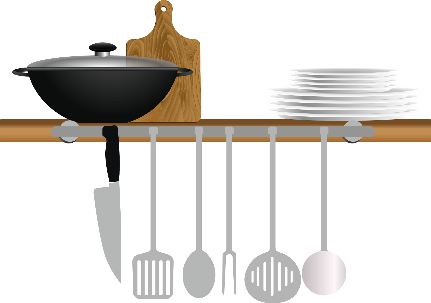 Kitchen vinyl rug dish drainer with plates bowl - TenStickers