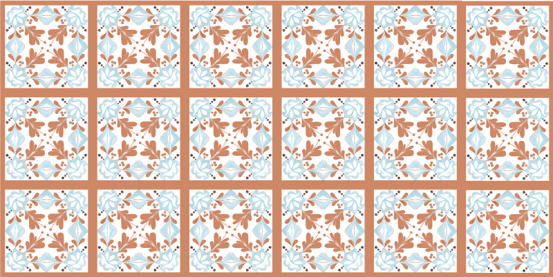 Kitchen vinyl rug floral mediterranean tiles design - TenStickers