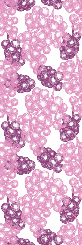 Kitchen vinyl rug with hand-drawn pink and purple grapes - TenStickers