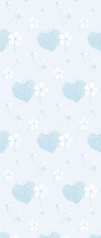 Bedroom vinyl rug with 80's blue floral design - TenStickers