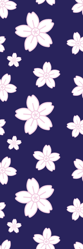 Bedroom vinyl rug in vintage plum blossom blue - TenStickers