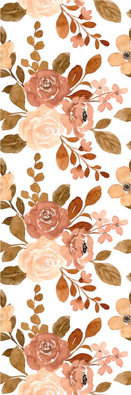 Bedroom vinyl rug elegant pink pastel flowers - TenStickers