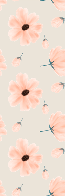 Aquarella big flowers bedroom vinyl rug - TenStickers