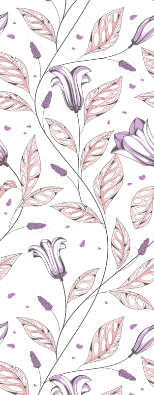 Bedroom vinyl rug with purple elegant tulips pattern - TenStickers