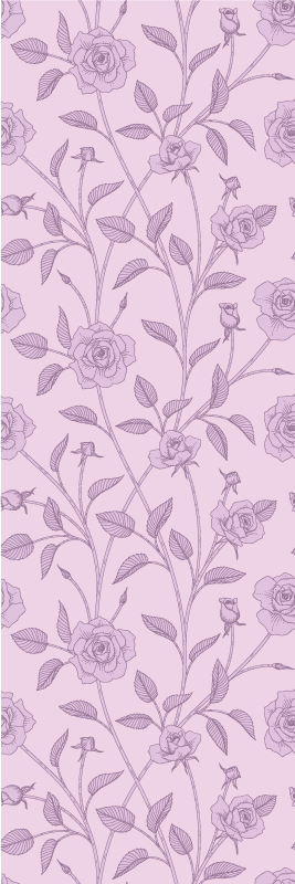 Bedroom vinyl rug with vintage purple roses design - TenStickers