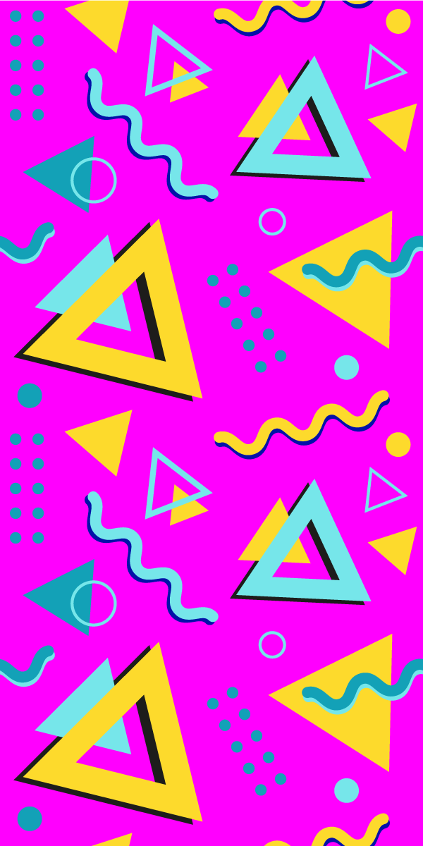 Bedroom vinyl rug memphis retro 80s geometric shapes - TenStickers