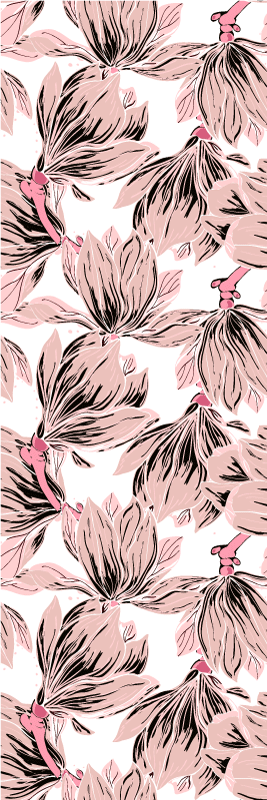 Bedroom vinyl rug featuring white and pink magnolias - TenStickers
