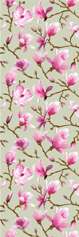 Bedroom vinyl rug beautiful purple magnolia treetop - TenStickers