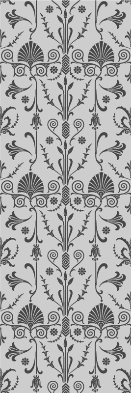 Bedroom vinyl rug in gray floral design - TenStickers