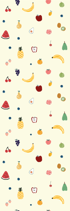Colourful little fruits pattern bedroom vinyl rug - TenStickers