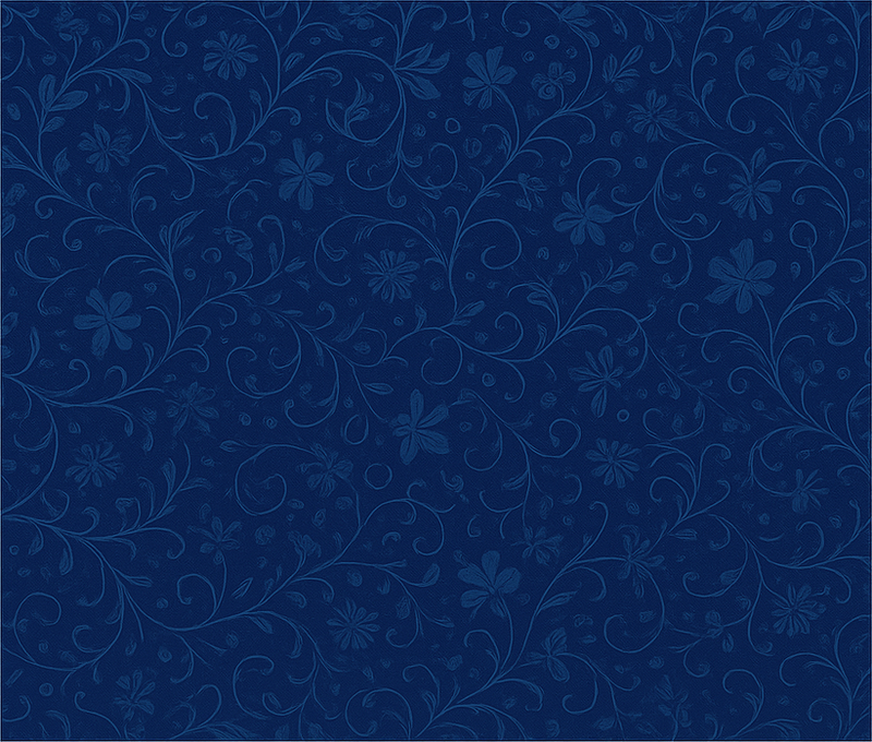 Bedroom vinyl rug navy blue flower design - TenStickers